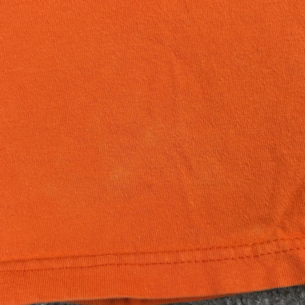 Vintage 90s Y2K Harley Davidson T Shirt L Made In USA Orange Flame R.K. Stratman
